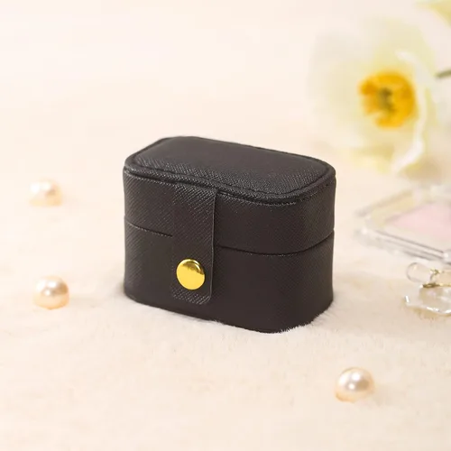 Miniatura 5 de CASEGRACE Pequeña caja de joyería para anillos, mini joyero de viaje, estuche de almacenamiento portátil para anillos y aretes, regalos para mujeres