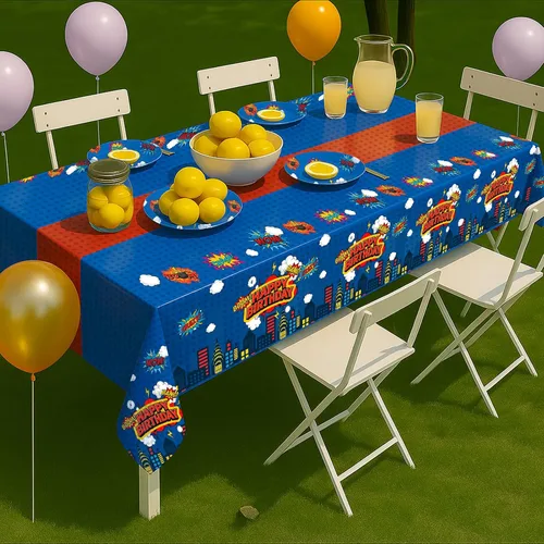 Miniatura 8 de Mantel rectangular de 3 piezas para decoración de fiestas de cumpleaños, mantel de plástico de 108 x 54 pulgadas, desechable, suministros