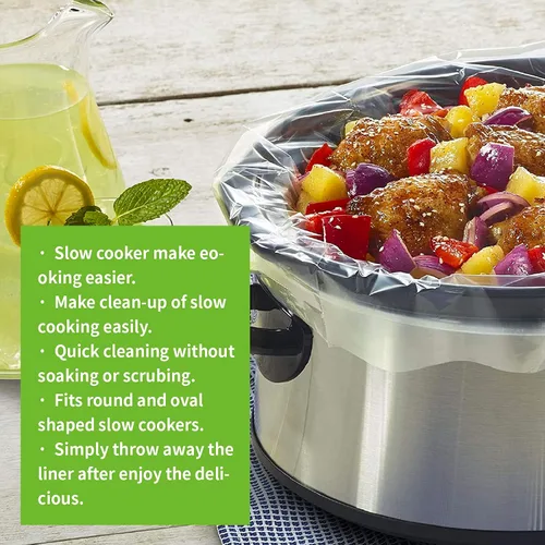 Miniatura 6 de ECOOPTS Bolsas de cocina desechables para olla de cocción lenta, forros para ollas de gran tamaño para ollas de 4 a 8.5 cuartos de galón, adecuadas