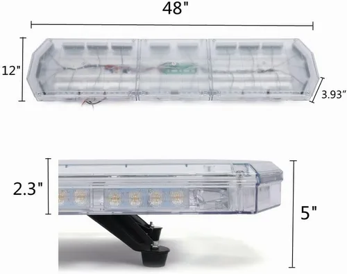 Miniatura 4 de Luces estroboscópicas de emergencia de 48 pulgadas, 88 LED, barra de luz de advertencia direccional ámbar con 16 modos intermitentes de advertencia