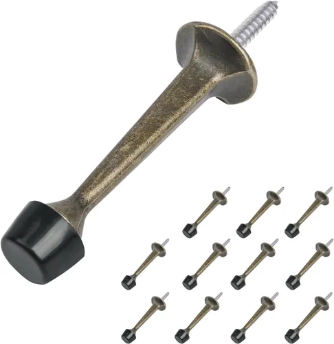Miniatura 14 de HOMOTEK - Paquete de 12 topes de puerta rígidos sólidos resistentes con punta de goma suave, tope de puerta de zinc fundido para proteger la pared
