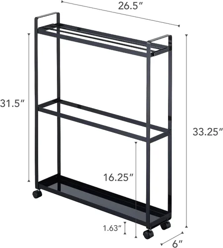 Miniatura 5 de YAMAZAKI Home Tower - Toallero y carrito de baño, organizador de almacenamiento de baño rodante, 33 pulgadas, acero, capacidad para 4 toallas