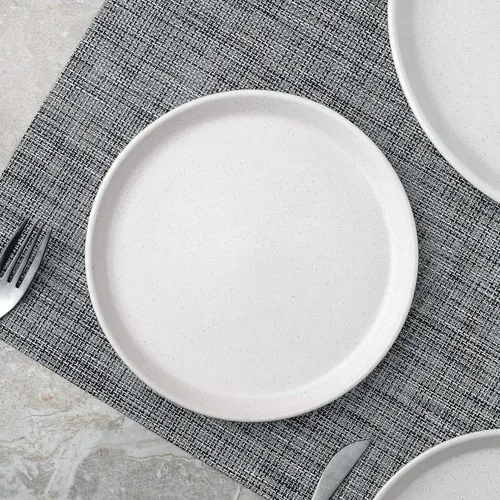 Miniatura 7 de Stone Lain - Juego de platos de cerámica, 4 platos de cena, Albie - Blanco salpicado