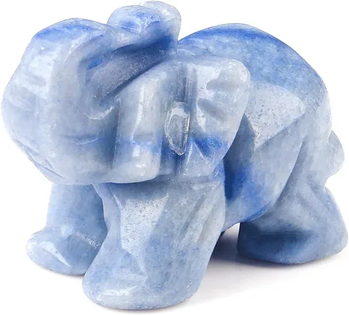 Miniatura 13 de QINJIEJIE Cristales de jade amarillo, decoración de elefante, bonitas piedras de escritorio, figurita, gemas naturales, decoración de la suerte