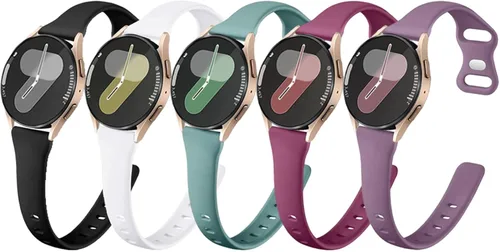 Miniatura 14 de Paquete de 5 correas delgadas compatibles con Samsung Galaxy Watch 4 5 6 Band 1.575 in 1.732 in, Galaxy Watch 5 Pro/Watch 4 6 Classic, correa