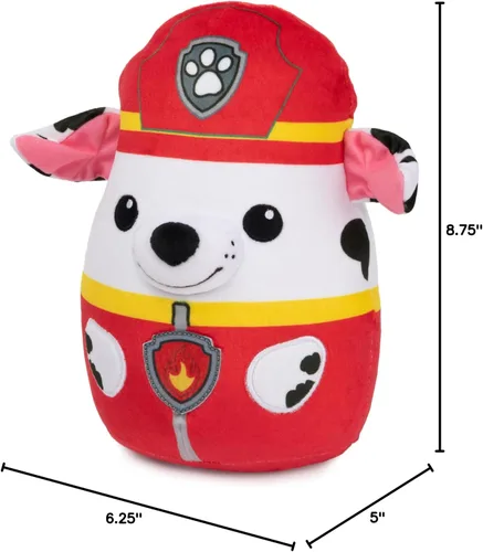 Miniatura 8 de Almohada de peluche Paw Patrol Marshall Squish, juguete oficial del exitoso dibujo animado, animal de peluche blando y apretable para niños de 1 año