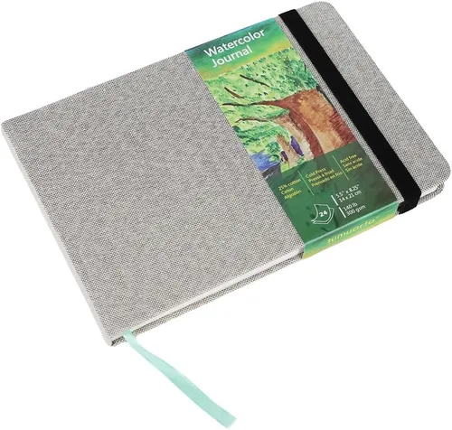 Miniatura 13 de tumuarta Cuaderno de Acuarela Cuadrado, 5.5x5”, 140 LB, 300 GSM, Papel de Algodón, Prensado en Frío, 24 Hojas, 48 Páginas, Libros de Papel de Gris
