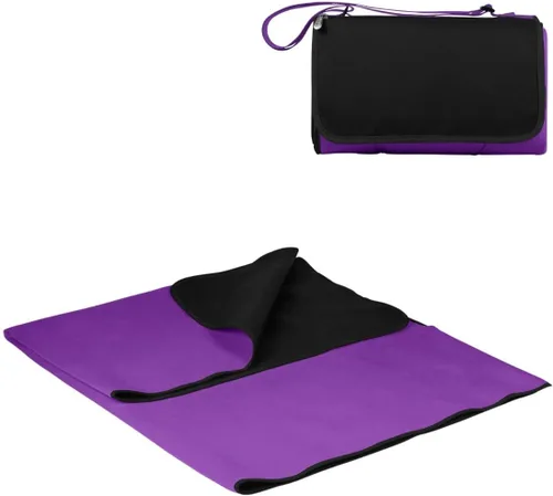 Miniatura 12 de PICNIC TIME Manta de picnic al aire libre, manta plegable de 59 x 51 pulgadas para playa y campamento con forro polar suave, parte inferior Azul