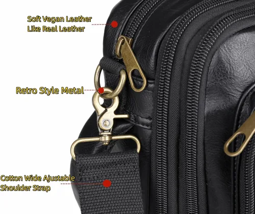 Miniatura 6 de Mochila de cuero vegano para laptop, maletín híbrido, mochila de viaje para laptop de 15.6 pulgadas, mochila de senderismo, mochila universitaria