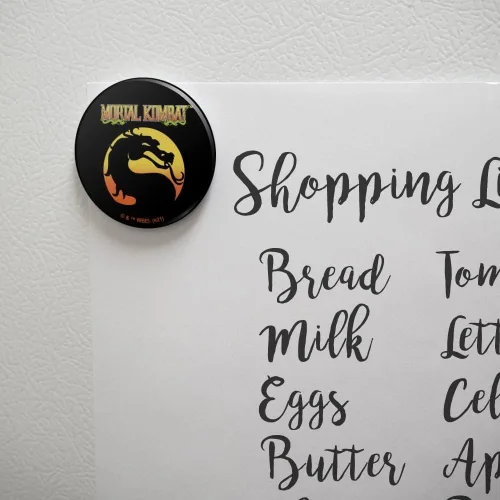 Miniatura 2 de Mortal Kombat Klassic Logo Cocina Refrigerador Locker Botón Imán