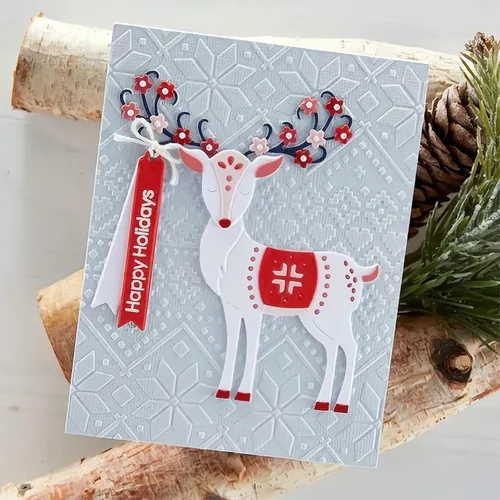 Miniatura 4 de Troqueles de metal de ciervo de Navidad para hacer tarjetas, plantillas cortadas para álbumes de recortes, álbum de fotos, papel decorativo