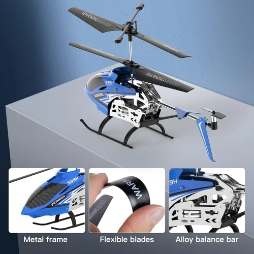 Miniatura 7 de Cheerwing Helicóptero de control remoto, SYMA S39H Helicóptero RC con retención de altitud y modo de alta y baja velocidad, 2 baterías, avión