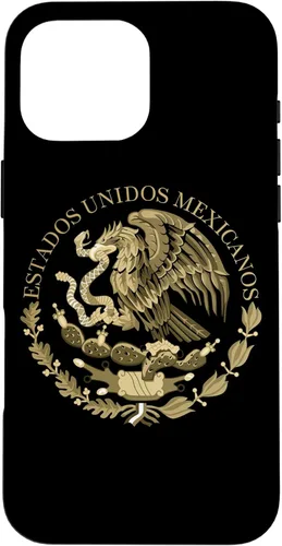 Miniatura 19 de iPhone 12 Pro Max Bandera de México sello del escudo de armas en caso sepia