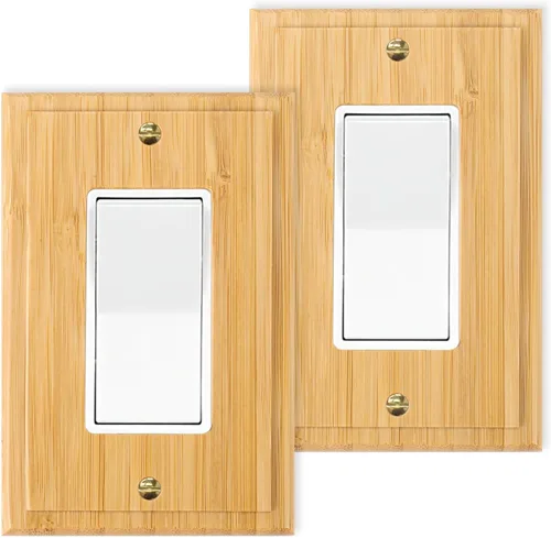 Miniatura 18 de Cubiertas de salida de madera maciza, placa de interruptor de luz de 4.8 x 3.14 pulgadas, placas de interruptor de bambú y cubiertas de Placa