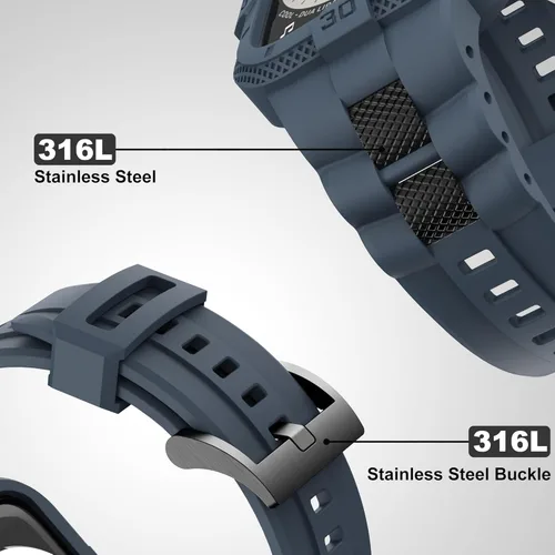 Miniatura 4 de Bands Compatible for Apple Watch Band 41mm 40mm 38mm, Men Sport Rugged Band with Protective Case for Watch Series 9 8 7/Series 6 SE 5 4 3