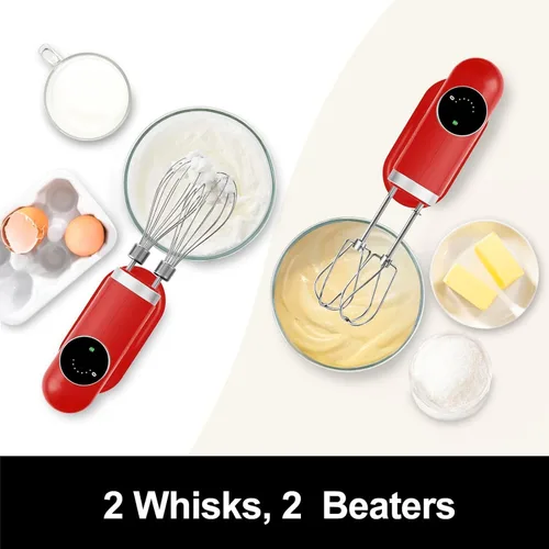 Miniatura 5 de Kitchen in the box Mezclador de mano recargable inalámbrico para cocina, mezclador eléctrico de mano portátil con batidor, batidor de globo