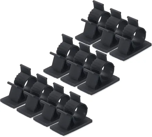 Miniatura 9 de MECCANIXITY 30 unids clip adhesivo de gestión de cables PE abrazaderas de cable 0.394-0.512 in ajustables para cables USB Cables de ratón Cable