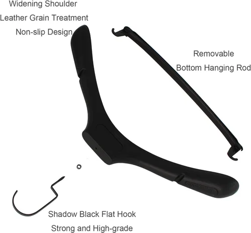 Miniatura 4 de DEDU Perchas de traje para hombre, paquete de 15 perchas de plástico extra anchas de 17.7 pulgadas, sin parachoques, portátiles, resistentes