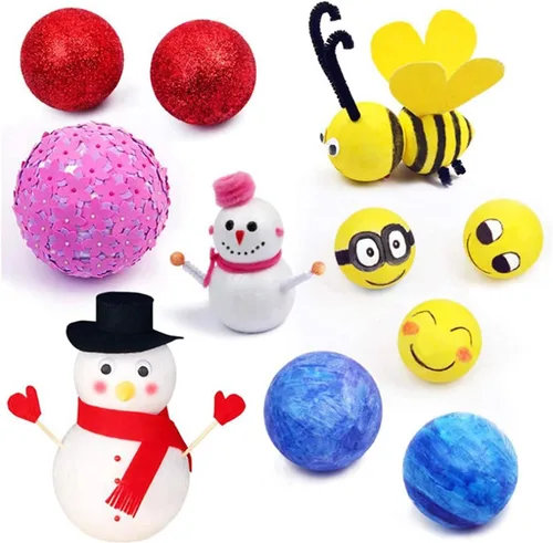 Miniatura 3 de LOMIMOS 15 bolas de espuma blanca de 3 pulgadas para artes y manualidades, manualidades, adornos, decoración, proyectos escolares, Pascua