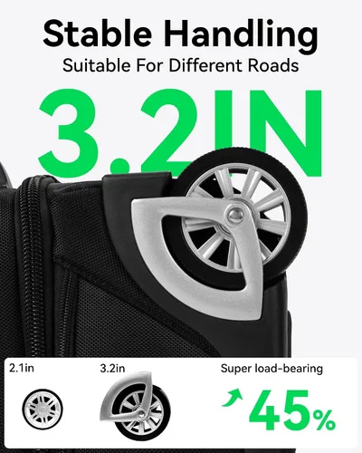 Miniatura 6 de LUGGEX negro (Carry On Underseat Luggage Black Bagage), Negro -, Equipaje debajo del asiento con ruedas