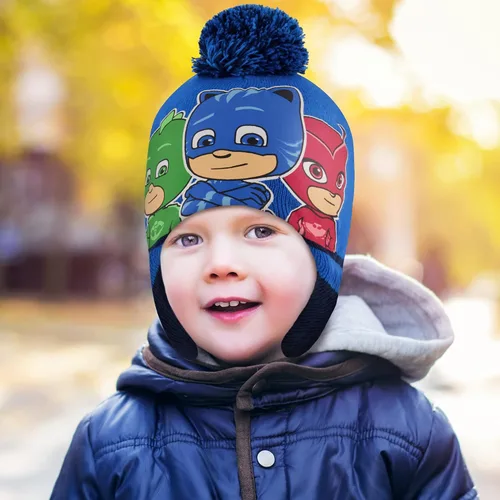Miniatura 2 de PJ Masks Conjunto de gorro y mitones de invierno para niños, gorro para niños pequeños
