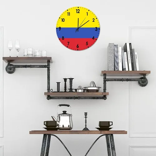 Miniatura 724 de Cheyan Reloj de pared con bandera de Canadá de 12 pulgadas, silencioso, sin tictac, de PVC, funciona con pilas, reloj redondo decorativo, regalo