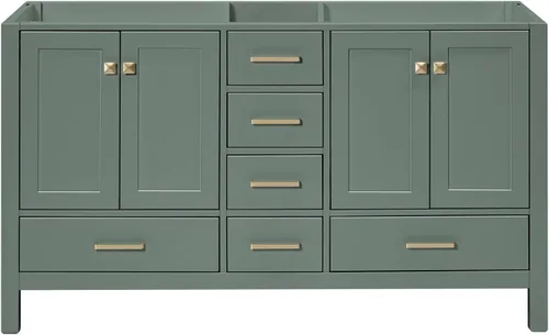 Miniatura 74 de ARIEL Cambridge - Mueble base de tocador de baño de 36 pulgadas, madera maciza, 2 puertas de cierre suave, 5 cajones de cola de milano