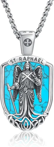 Miniatura 147 de Collar con colgante de plata de ley 925 con medalla de San Patrón, joyería religiosa para hombres y mujeres, con cadena de acero inoxidable 316L