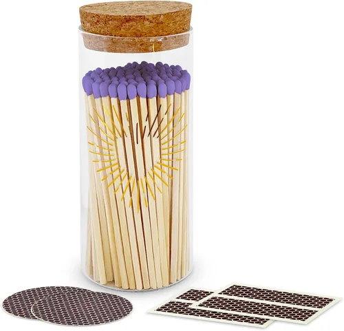 Miniatura 15 de Cerillas de color lila de 4 pulgadas (200 unidades, con calcomanías llamativas incluidas) Decorativo único y divertido para tu hogar, regalos