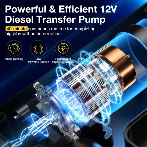Miniatura 3 de Bomba de transferencia de aceite 12V Bomba extractora de aceite para cambio de aceite del motor, bomba de transferencia de fluido autocebante