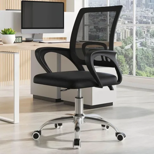 Ergonomic Office Chair with Back Support, Extended Armrest Design Comfy Desk Chairs with Thickened Cushion and Stable Chassis, Comfortable Fit to
