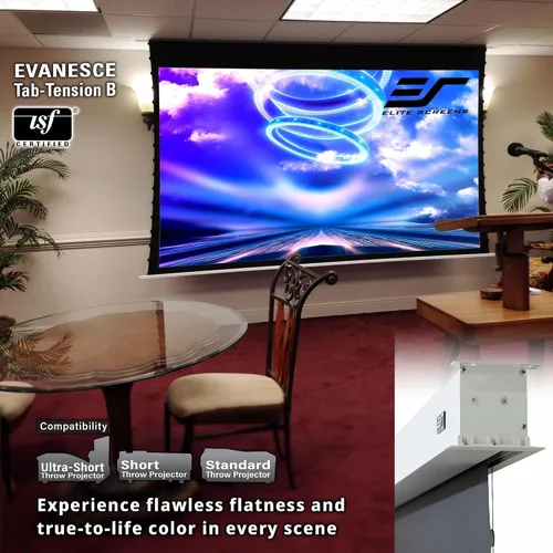 Miniatura 5 de Elite Screens Evanesce Tab-Tension B, pantalla de proyección de 110 pulgadas 16:9, 4K / 8K HD, pantalla de proyección eléctrica con tensión de Blanco