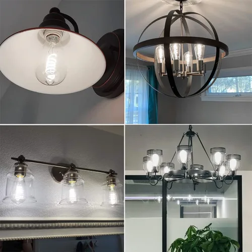 Miniatura 7 de Bombilla LED Edison ST19 (ST58), vintage, paquete de 6, blanco natural 4000 K, bombilla de filamento LED espiral flexible antiguo, regulable, 600