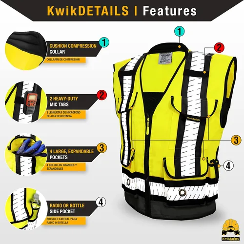 Miniatura 4 de KwikSafety - Charlotte, NC - GODFATHER Safety Vest [CUSHIONED COLLAR + TABLET POCKET] ANSI OSHA