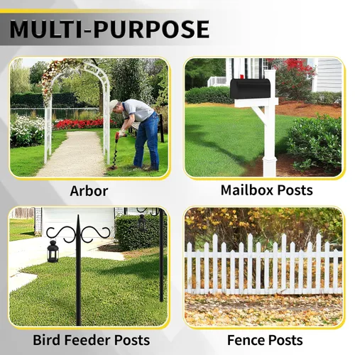 Miniatura 5 de Broca de taladro de jardín de 3 x 24 pulgadas para plantar y excavar agujeros de poste, diseño en espiral mejorado, eje sólido, compatible