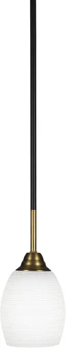 Miniatura 275 de Toltec Lighting Paramount - Mini colgante de 1 luz en acabado negro mate con cristal de arte perla de 7 pulgadas y estilo negro