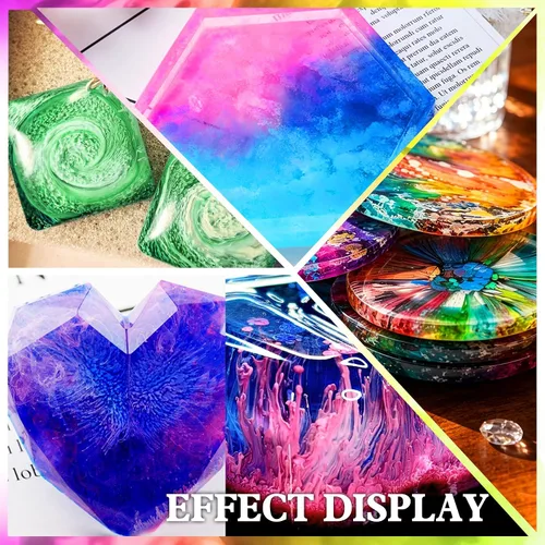 Miniatura 6 de Juego de Tinta de Alcohol - 24 Colores Vibrantes para Arte de Resina, Fabricación de Placas de Petri, Pintura Epoxi - Tinte de Color de Pintura