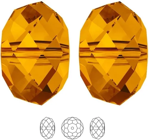 Miniatura 3 de Adabele - 100 cuentas de cristal Rondelle sueltas facetadas austriacas de 0.315 pulgadas (0.315 in), espaciador de sol naranja compatible