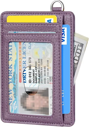 Miniatura 2 de FurArt - Cartera minimalista delgada con bolsillo frontal, bloqueo de identificación de radiofrecuencia (RFID), tarjetero, para hombres y mujeres