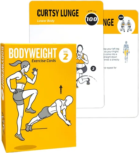 Miniatura 11 de Tarjetas de entrenamiento con rodillo de espuma, 62 tarjetas de ejercicios de gran tamaño de 5 x 3.5 pulgadas, tarjetas de fitness para mujeres
