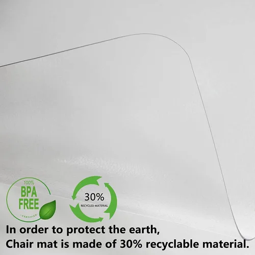 Miniatura 5 de Naturehydro Tapete transparente para silla de oficina para suelo de madera dura, 48 x 30 pulgadas, tapete de fácil deslizamiento para silla