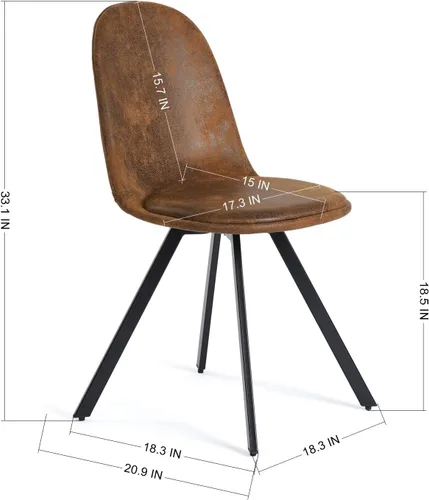 Miniatura 3 de Homy Casa Juego de 4 sillas de comedor tapizadas giratorias, sillas laterales modernas de mediados de siglo con marco de metal para cocina, sala