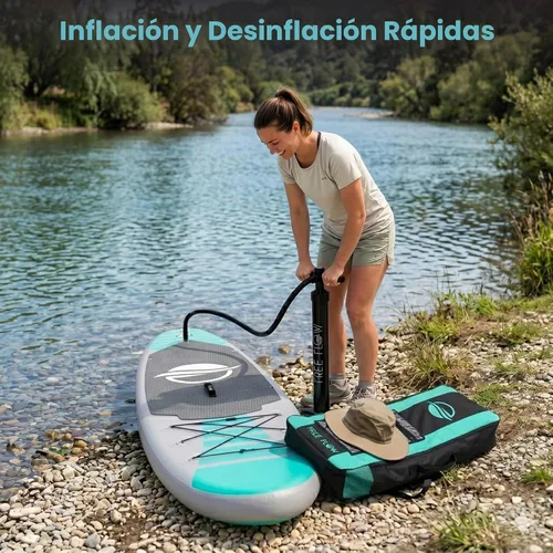 Miniatura 7 de SereneLife Tabla de remo inflable de 10 pies 6 pulgadas con accesorios de SUP de alta calidad, diseño estable de 32 pulgadas de ancho