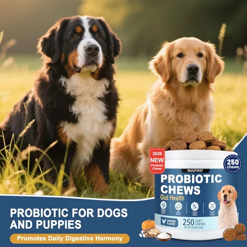 Miniatura 7 de Probióticos para Perros, Masticables Probióticos para Perros para la Salud Digestiva y la Salud Intestinal, Mejoran el Sistema Inmunológico, Alivio
