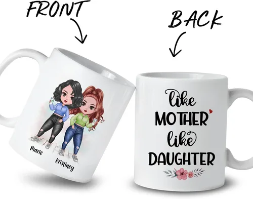 Miniatura 2 de Gossby Taza personalizada para madre y 1 hija, como madre como hija, regalos para madre, mejores tazas de café para madre, taza personalizada