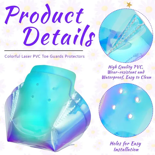 Miniatura 3 de Geyoga 2 protectores de piel sintética para patines de cuatro ruedas (color arcoíris, patrón sólido)