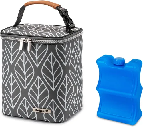 Miniatura 11 de Bolsa enfriadora de leche materna con bolsa de hielo para 4 biberones de hasta 9 onzas, bolsa para biberones para madres lactantes, color verde
