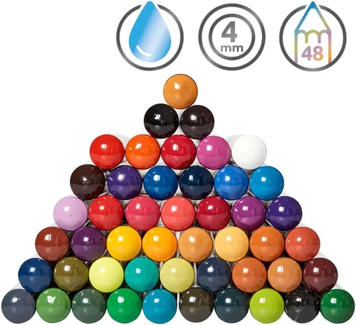 Miniatura 5 de Derwent Inktense - Juego de 48 lápices en caja de madera, núcleo redondo de 4mm, firme, soluble en agua, ideal para acuarela, ilustrar, colorear