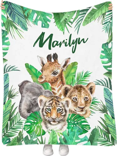 Miniatura 13 de Manta personalizada para niñas con nombre, manta personalizada de perezoso y mariposa, manta de forro polar suave para recién nacidos, baby shower