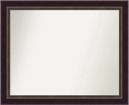 Miniatura 8 de Amanti Art Espejo de pared de madera no biselada (29 x 40 pulgadas), marco de bronce antiguo, espejo de baño bronce, XL